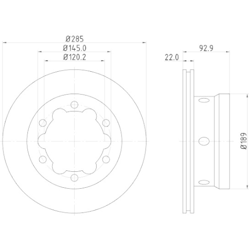 Bremsscheibe Hella 8DD 355 127-351 Pro High Carbon f&uuml;r Audi Mercedes Benz Seat