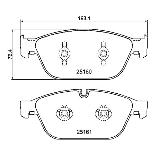 Bremsbelagsatz Scheibenbremse Hella 8DB 355 016-021 f&uuml;r Audi Seat Skoda VW