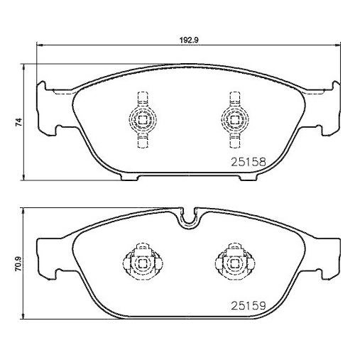 Bremsbelagsatz Scheibenbremse Hella 8DB 355 016-031 f&uuml;r Audi Seat Skoda VW