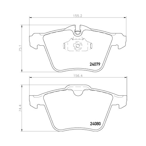 Bremsbelagsatz Scheibenbremse Hella 8DB 355 016-291 f&uuml;r Jaguar Vorderachse