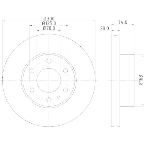 Bremsscheibe Hella 8DD 355 117-471 für Iveco Meritor Vorderachse