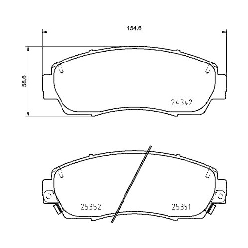 Bremsbelagsatz Scheibenbremse Hella 8DB 355 019-761 f&uuml;r Honda Acura Amc