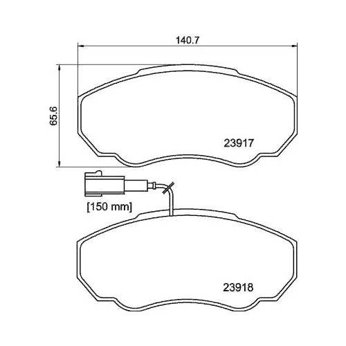Bremsbelagsatz Scheibenbremse Hella 8DB 355 010-391 f&uuml;r Alfa Romeo Citro&euml;n Fiat