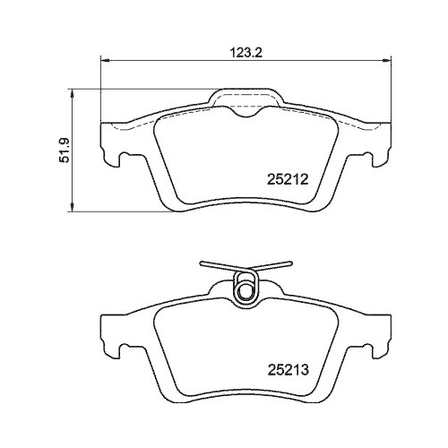 Bremsbelagsatz Scheibenbremse Hella 8DB 355 015-761 f&uuml;r Ford Mazda Nissan Volvo