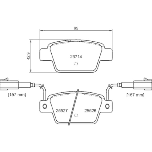 Bremsbelagsatz Scheibenbremse Hella 8DB 355 020-181 f&uuml;r Fiat Lancia Ferrari Amc