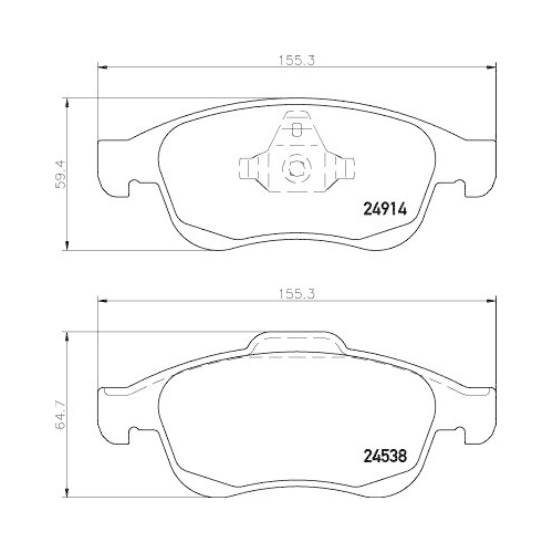 Bremsbelagsatz Scheibenbremse Hella 8DB 355 014-791 f&uuml;r Mitsubishi Nissan Dacia
