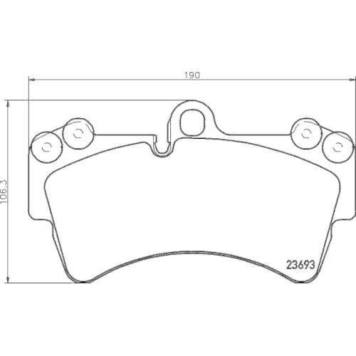 Bremsbelagsatz Scheibenbremse Hella 8DB 355 018-691 f&uuml;r Audi Porsche Seat Skoda