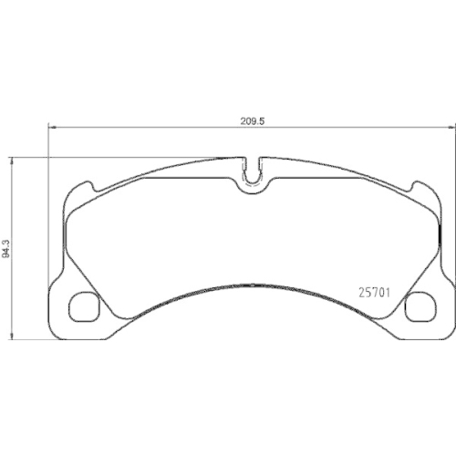 Bremsbelagsatz Scheibenbremse Hella 8DB 355 021-191 f&uuml;r Porsche Vorderachse