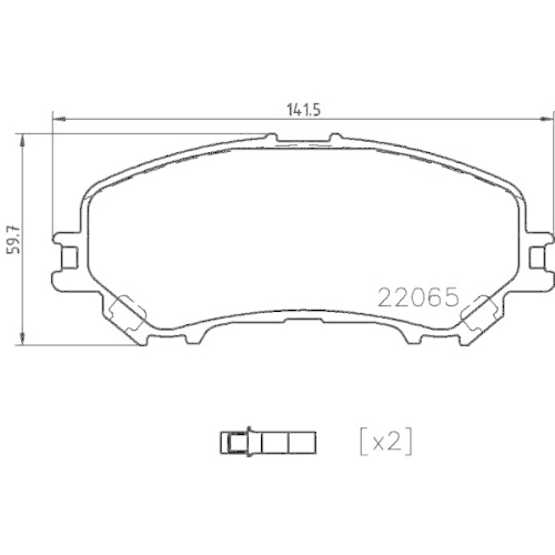 Bremsbelagsatz Scheibenbremse Hella 8DB 355 021-861 f&uuml;r Nissan Renault Infiniti