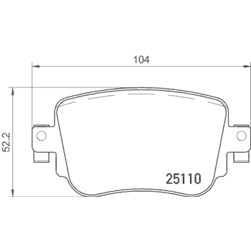 Bremsbelagsatz Scheibenbremse Hella 8DB 355 021-911 f&uuml;r Audi Seat Skoda VW Amc