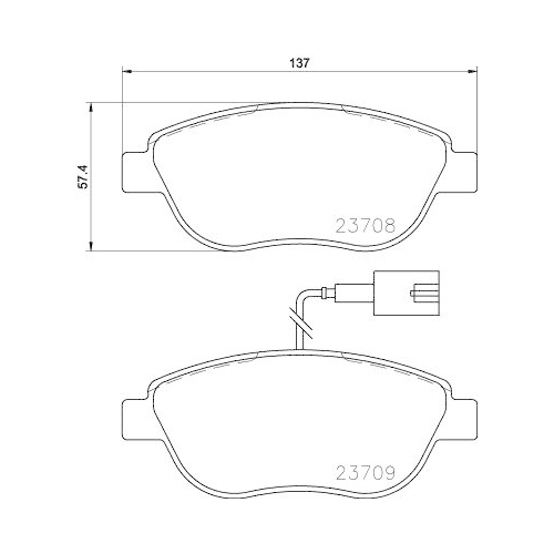Bremsbelagsatz Scheibenbremse Hella 8DB 355 015-791 f&uuml;r Fiat Opel Vauxhall