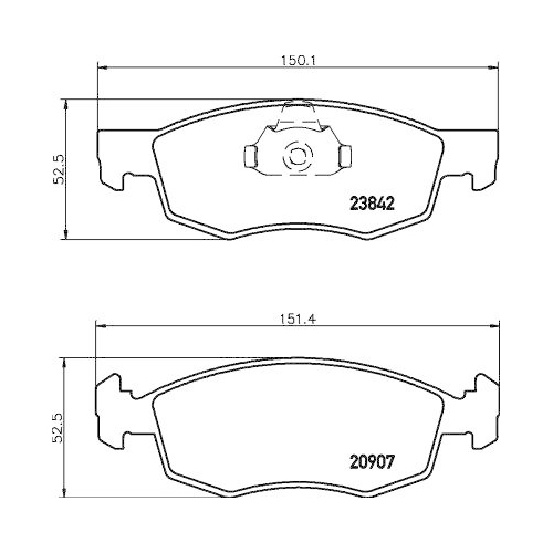 Bremsbelagsatz Scheibenbremse Hella 8DB 355 010-321 f&uuml;r Fiat Ferrari Vorderachse