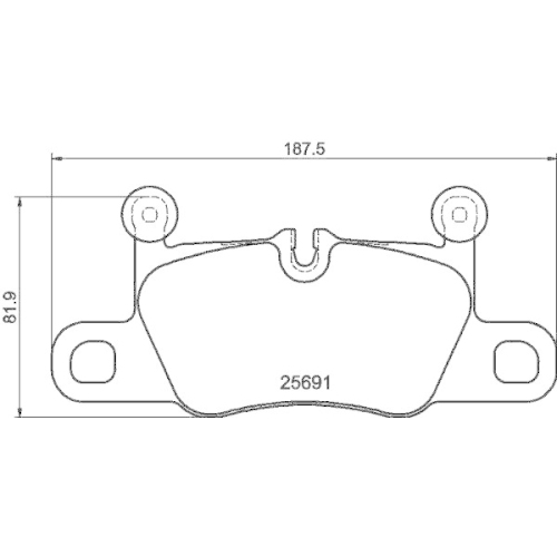 Brake Pad Set Disc Brake Hella 8DB 355 021-351 for Porsche Amc Rear Axle