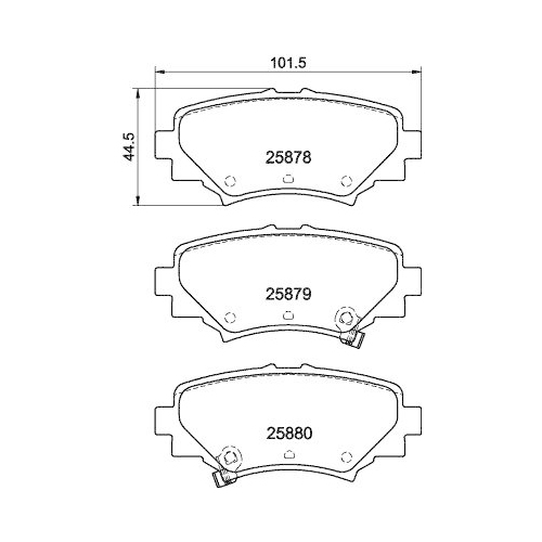 Bremsbelagsatz Scheibenbremse Hella 8DB 355 021-411 f&uuml;r Mazda Amc Hinterachse