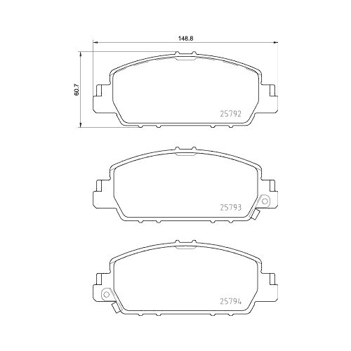 Bremsbelagsatz Scheibenbremse Hella 8DB 355 021-471 f&uuml;r Honda Amc Honda (gac)