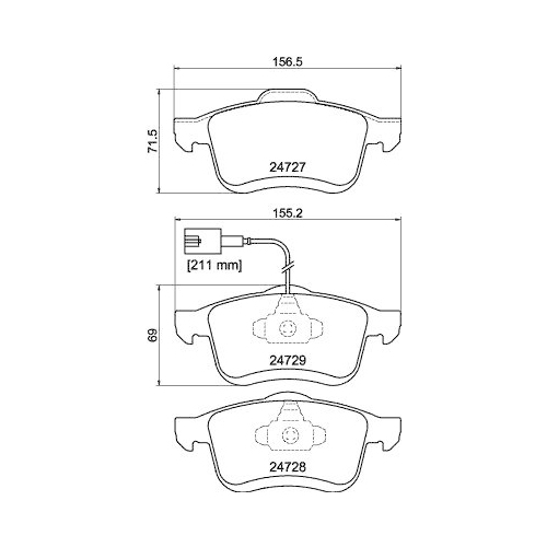 Bremsbelagsatz Scheibenbremse Hella 8DB 355 014-241 für Fiat Lancia Opel Ferrari