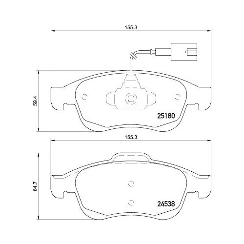 Bremsbelagsatz Scheibenbremse Hella 8DB 355 015-521 f&uuml;r Alfa Romeo Vorderachse