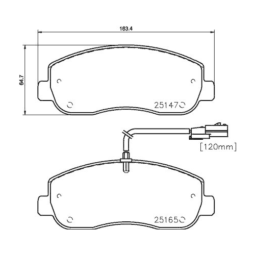 Bremsbelagsatz Scheibenbremse Hella 8DB 355 015-291 f&uuml;r Nissan Opel Renault