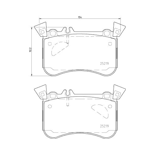 Bremsbelagsatz Scheibenbremse Hella 8DB 355 021-771 f&uuml;r Mercedes Benz Amc