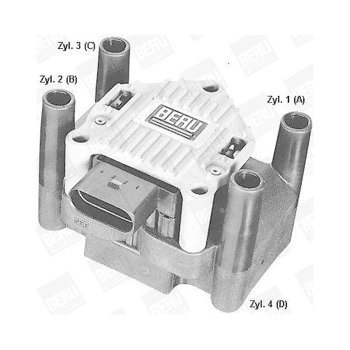 Z&uuml;ndspule Borgwarner (beru) ZSE003 f&uuml;r Audi Seat Skoda VW Vag