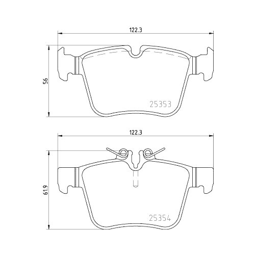 Bremsbelagsatz Scheibenbremse Hella 8DB 355 021-831 f&uuml;r Mercedes Benz Amc