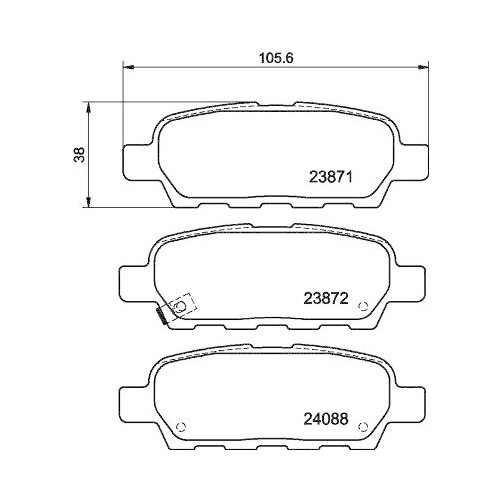 Bremsbelagsatz Scheibenbremse Hella 8DB 355 010-241 f&uuml;r Nissan Renault Suzuki