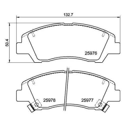 Bremsbelagsatz Scheibenbremse Hella 8DB 355 023-001 f&uuml;r Hyundai Amc Vorderachse