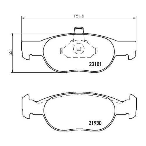 Bremsbelagsatz Scheibenbremse Hella 8DB 355 008-431 f&uuml;r Fiat Lancia Ferrari