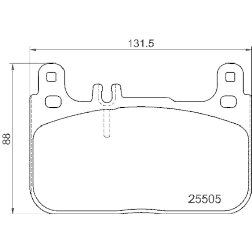 Bremsbelagsatz Scheibenbremse Hella 8DB 355 021-941 f&uuml;r Mercedes Benz
