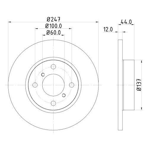 Bremsscheibe Hella 8DD 355 108-211 Pro f&uuml;r Opel Vauxhall Vorderachse