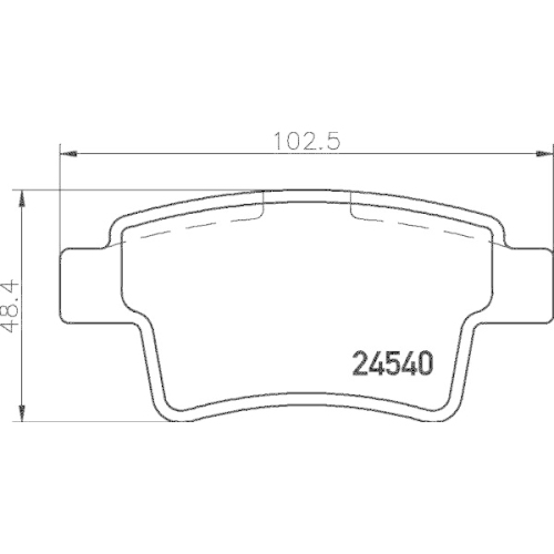 Bremsbelagsatz Scheibenbremse Hella 8DB 355 013-361 f&uuml;r Citro&euml;n Hinterachse