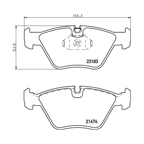 Bremsbelagsatz Scheibenbremse Hella 8DB 355 009-001 f&uuml;r Bmw Rover Vorderachse