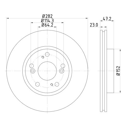 Bremsscheibe Hella 8DD 355 118-131 Pro f&uuml;r Honda Acura Honda (dongfeng)