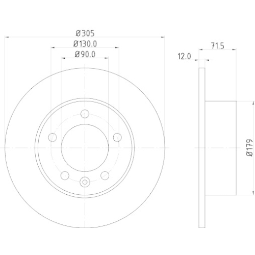 Bremsscheibe Hella 8DD 355 129-201 Pro High Carbon f&uuml;r Nissan Opel Renault
