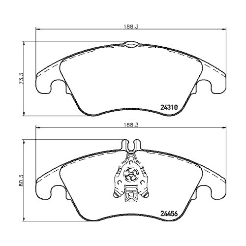 Bremsbelagsatz Scheibenbremse Hella 8DB 355 012-621 f&uuml;r Mercedes Benz Evobus