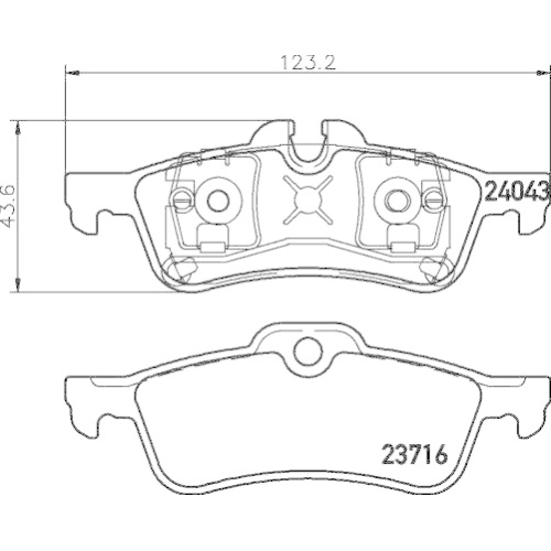 Bremsbelagsatz Scheibenbremse Hella 8DB 355 011-351 für Bmw Mini Hinterachse