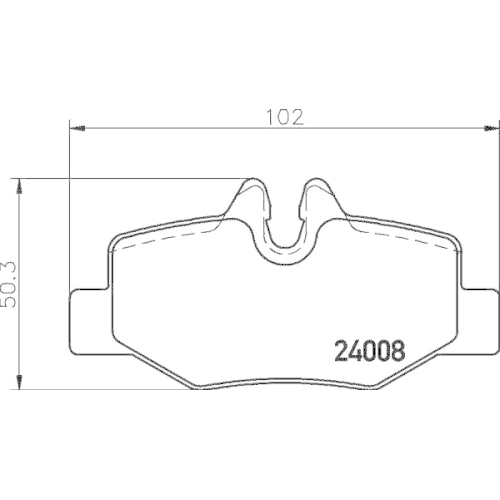 Bremsbelagsatz Scheibenbremse Hella 8DB 355 010-661 f&uuml;r Mercedes Benz Evobus