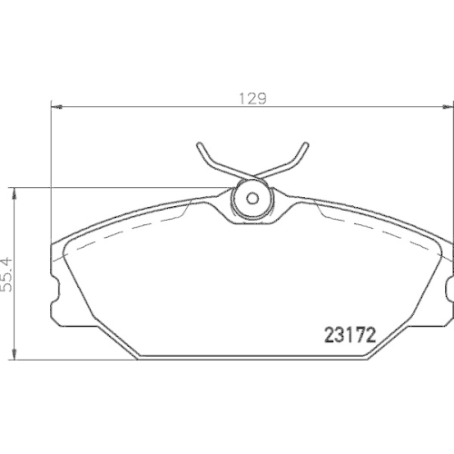 Bremsbelagsatz Scheibenbremse Hella 8DB 355 019-391 f&uuml;r Renault Amc Vorderachse