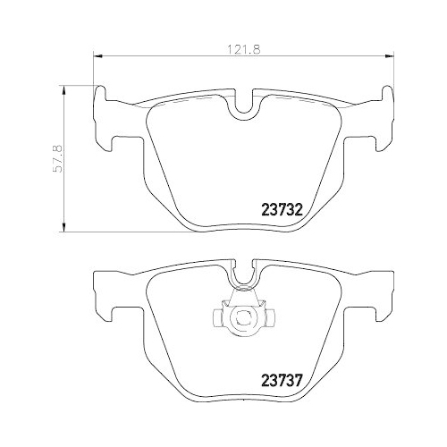 Bremsbelagsatz Scheibenbremse Hella 8DB 355 010-471 f&uuml;r Bmw Bmw (brilliance)
