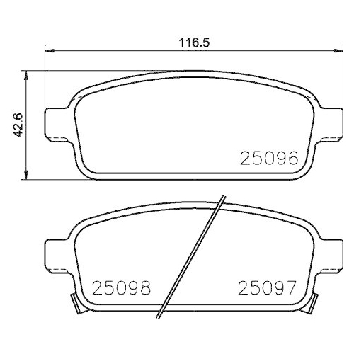 Bremsbelagsatz Scheibenbremse Hella 8DB 355 015-221 f&uuml;r Opel Vauxhall Chevrolet