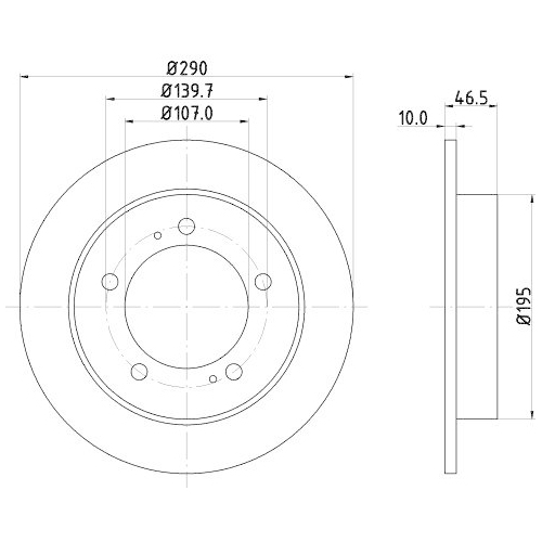 Bremsscheibe Hella 8DD 355 103-611 Pro f&uuml;r Suzuki Chevrolet Geo Amc Vorderachse