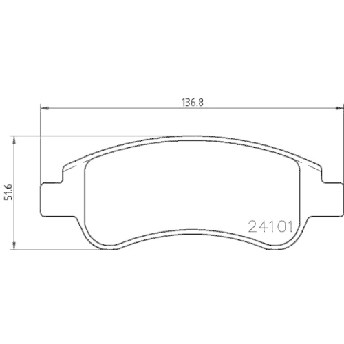 Bremsbelagsatz Scheibenbremse Hella 8DB 355 011-521 f&uuml;r Citro&euml;n Peugeot