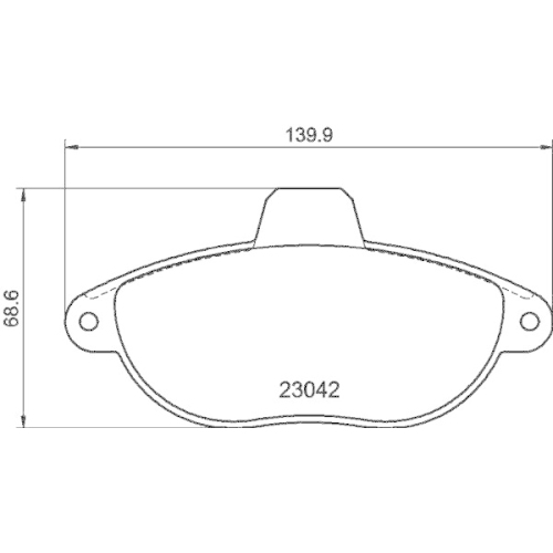 Bremsbelagsatz Scheibenbremse Hella 8DB 355 019-251 f&uuml;r Alfa Romeo Citro&euml;n Fiat