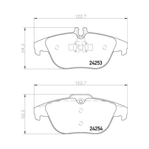 Bremsbelagsatz Scheibenbremse Hella 8DB 355 012-741 für Mercedes Benz Evobus