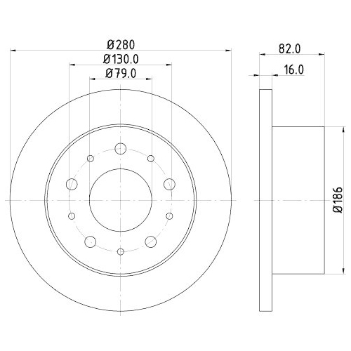 Bremsscheibe Hella 8DD 355 108-981 Pro f&uuml;r Citro&euml;n Fiat Peugeot Ferrari