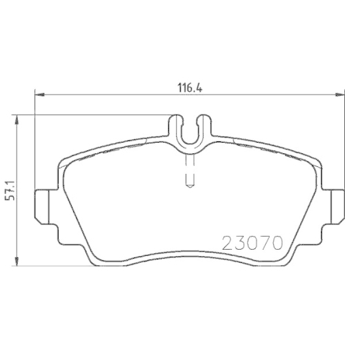 Bremsbelagsatz Scheibenbremse Hella 8DB 355 018-311 f&uuml;r Mercedes Benz Evobus Amc