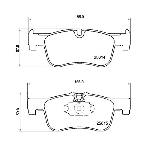 Bremsbelagsatz Scheibenbremse Hella 8DB 355 020-201 f&uuml;r Bmw Amc Vorderachse