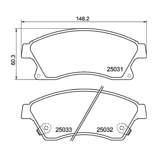 Bremsbelagsatz Scheibenbremse Hella 8DB 355 015-231 f&uuml;r Opel Vauxhall Chevrolet