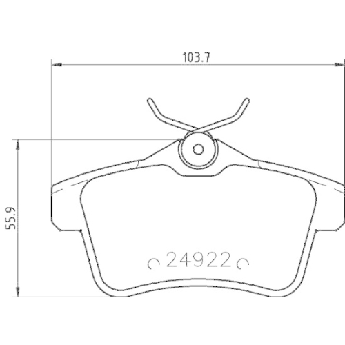 Bremsbelagsatz Scheibenbremse Hella 8DB 355 014-531 f&uuml;r Citro&euml;n Peugeot
