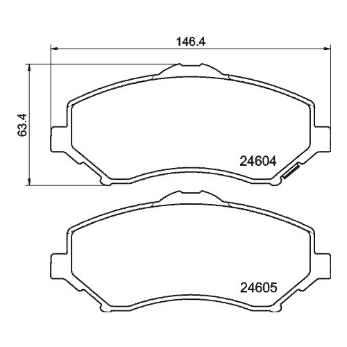 Bremsbelagsatz Scheibenbremse Hella 8DB 355 014-321 f&uuml;r Audi Chrysler Dodge Fiat